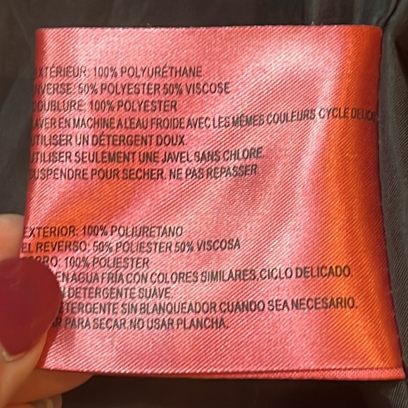 BLACK MOTO biker JACKET women’s XL fluted ribbed textured faux leather lined zip - Picture 11 of 16